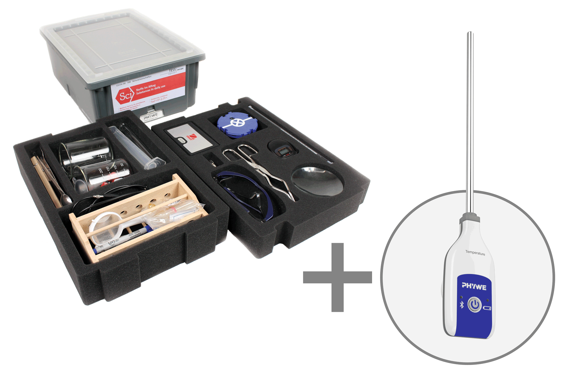 Trusa TESS incepatori proprietatile substantelor si materialelor digital 15234-88D PHYWE Germania