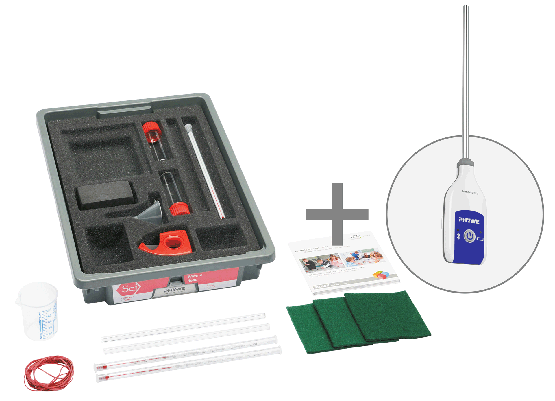 Trusa fizica TESS Incepatori Stiinte aplicate setul Caldura digital - 15235-88D PHYWE Germania