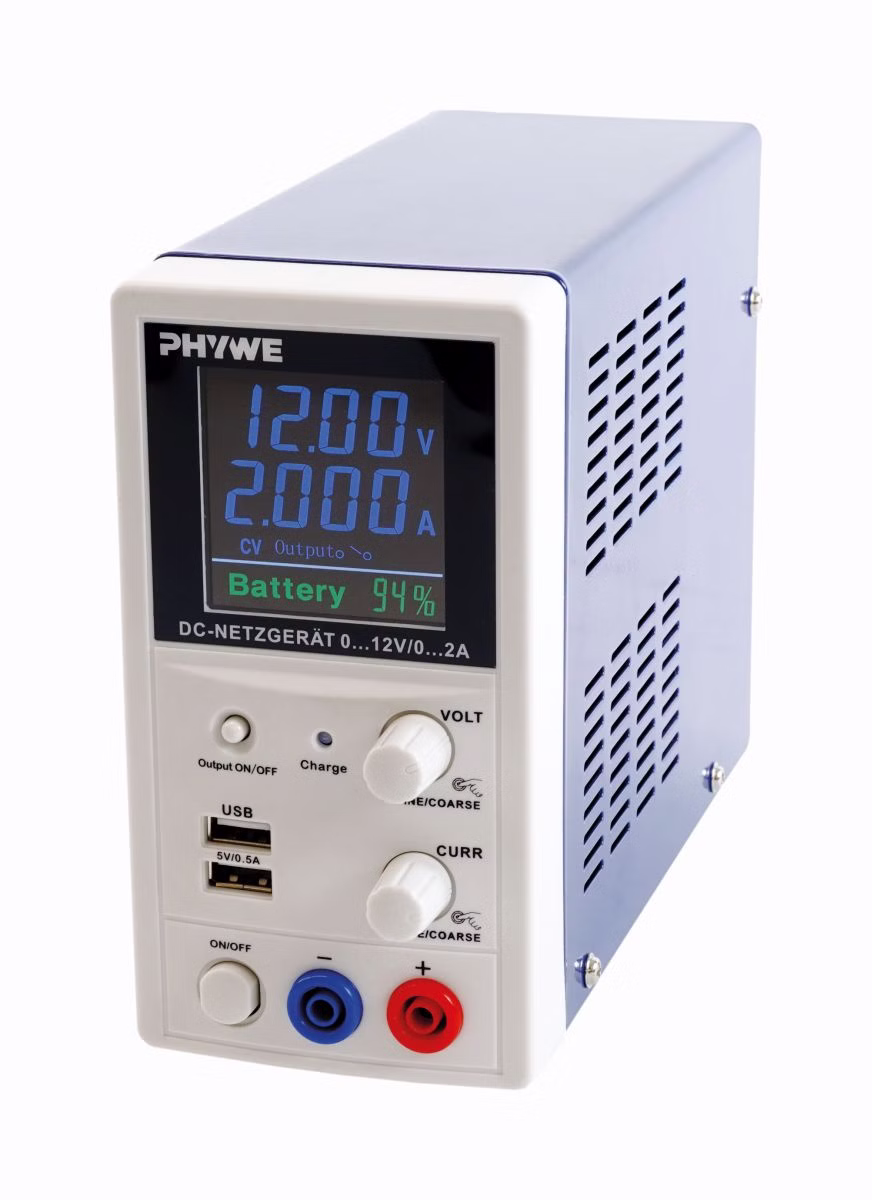 PHYWE Sursa de alimentare mobila reincarcabila DC 0...12 V / 0...2A 13510-99
