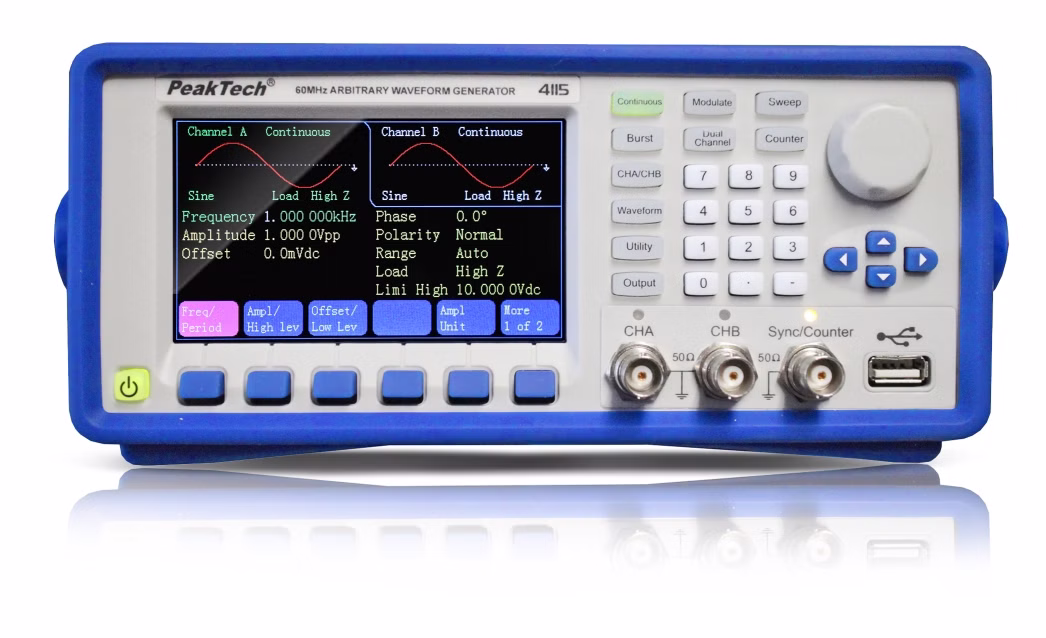 Generator de funcții / forme de undă arbitrare, 1 µHz - 60 MHz EAK-P-4115