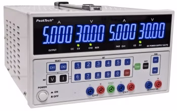 Sursă de alimentare digitală, 2 x 0 - 30 V / 0 - 5 A DC, 5 V / 3 A fix EAK-P-6075