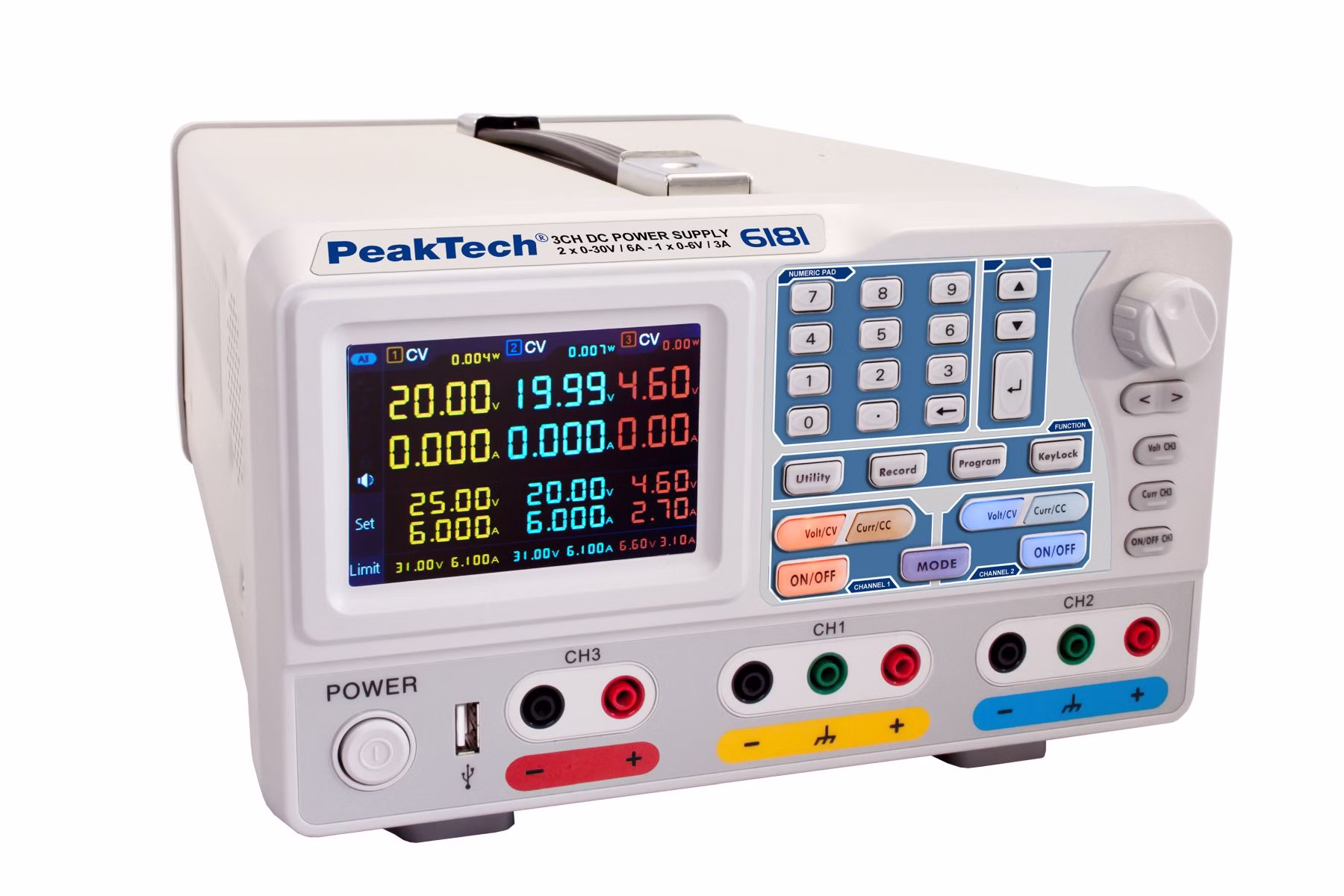 Sursa de alimentare programabila DC,  0...30 V, 0...6 A EAK-P-6181