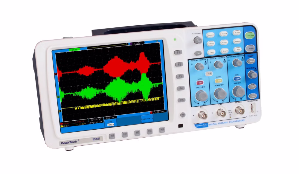 Osciloscop digital de stocare, 100 MHz / 2 canale ~ 1 GS/s ~ cu USB și LAN EAK-P-1245