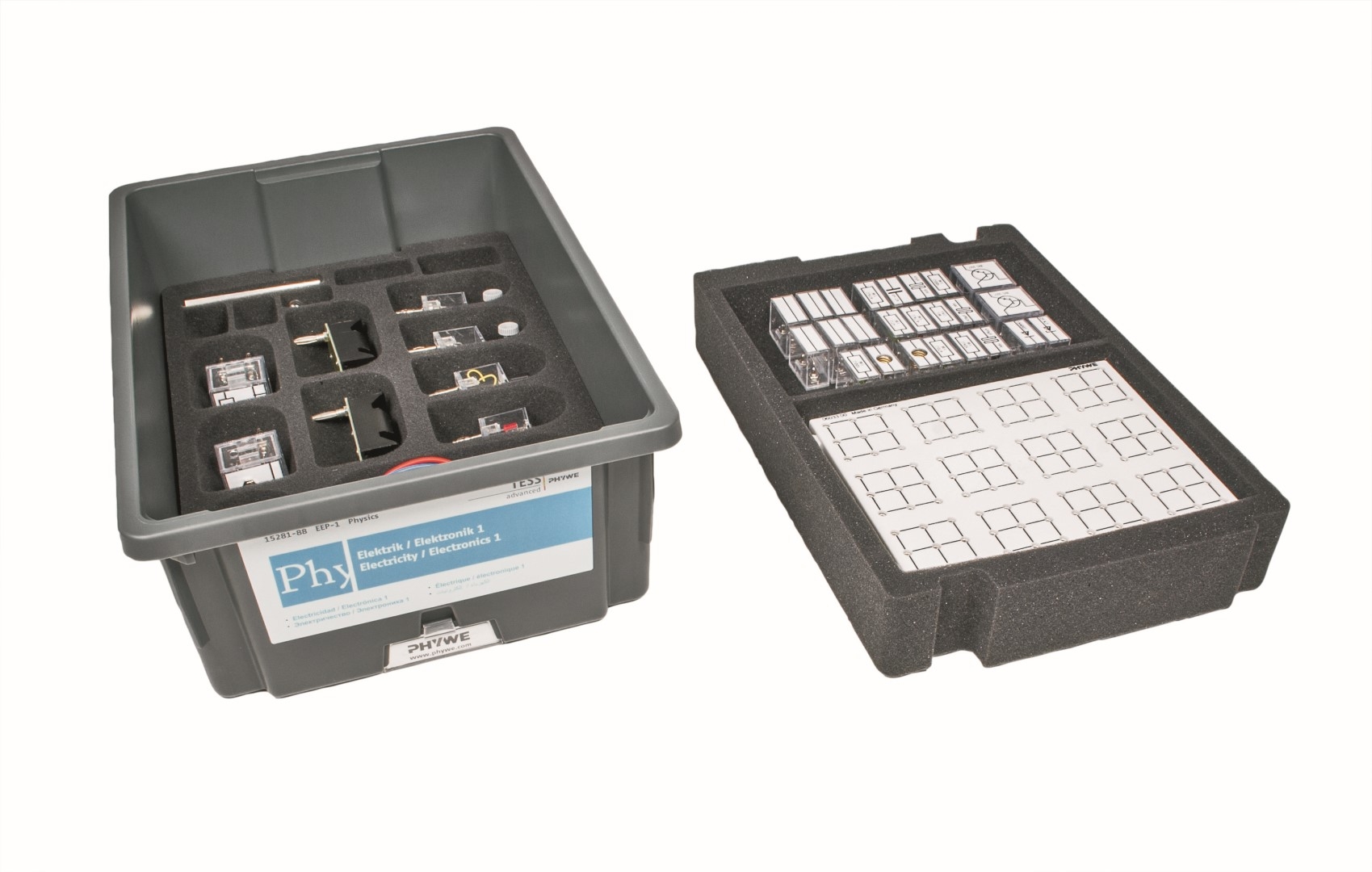 Trusa TESS Fizică  Setul Electricitate / Electronică 1 15281-88 PHYWE Germania	